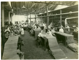 Fertigungsraum, Teppichfabrik, 1923